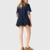 Kurzärmeliges Bubble-Kleid aus Baumwolle Kurzärmeliges Bubble-Kleid aus Baumwolle