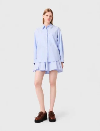 Lange Popeline-Bluse