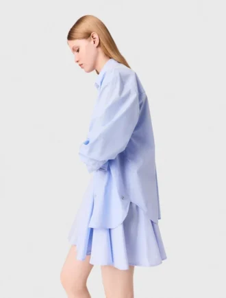 Lange Popeline-Bluse