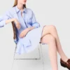 Lange Popeline-Bluse
