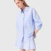 Lange Popeline-Bluse