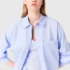 Lange Popeline-Bluse