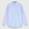 Lange Popeline-Bluse