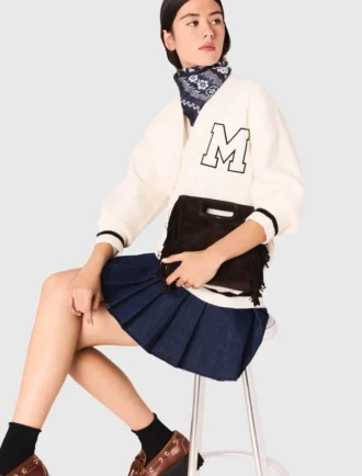 Langer Cardigan mit Stickerei