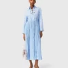 Langes Plisseekleid mit Ösen Langes Plisseekleid mit Ösen