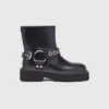 Leder-Bikerstiefel