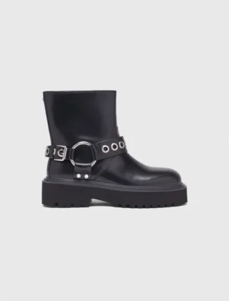 Leder-Bikerstiefel