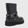 Leder-Bikerstiefel