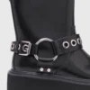 Leder-Bikerstiefel
