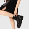 Leder-Bikerstiefel