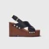 Leder-Plateausandalen