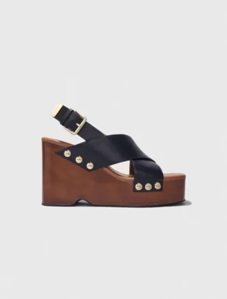 Leder-Plateausandalen