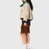 M Bag aus Wildleder mit Ziernähten