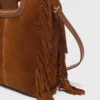 M Bag aus Wildleder mit Ziernähten