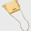 M Mini-Bag aus mattem Craquelé-Leder M Mini-Bag aus mattem Craquelé-Leder