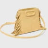 M Mini-Bag aus mattem Craquelé-Leder M Mini-Bag aus mattem Craquelé-Leder