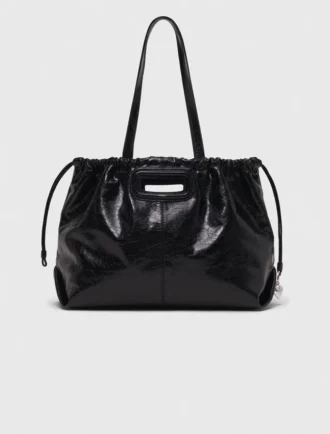 M-Tasche aus geknittertem Leder