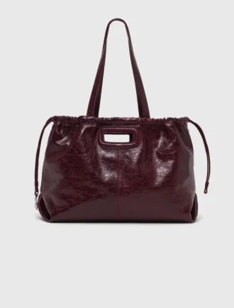 M-Tasche aus geknittertem Leder