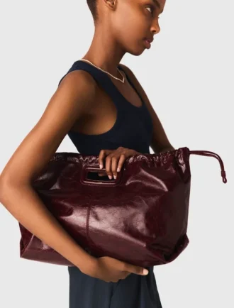 M-Tasche aus geknittertem Leder