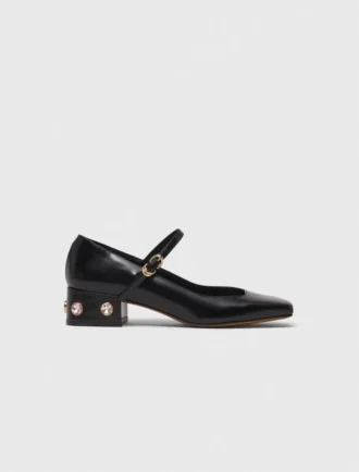 Mary Janes mit Absatz und Strasssteinen
