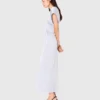 Maxi-Morgenmantel aus Satin, plissierte Taille Maxi-Morgenmantel aus Satin, plissierte Taille