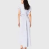 Maxi-Morgenmantel aus Satin, plissierte Taille Maxi-Morgenmantel aus Satin, plissierte Taille