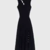 Maxikleid aus geripptem Strick mit Cut-outs Maxikleid aus geripptem Strick mit Cut-outs