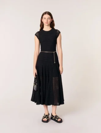 Maxikleid aus Häkel-Strick