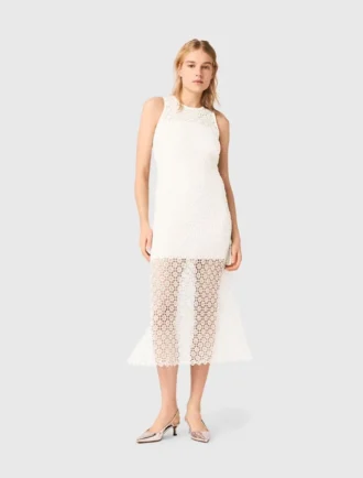 Maxikleid aus Häkelstoff mit Strasssteinen