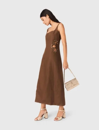 Maxikleid aus Leinenmischung