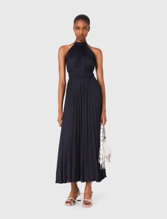 Maxikleid aus plissiertem Satin