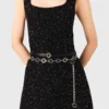 Maxikleid aus Strickstoff mit Strasssteinen Maxikleid aus Strickstoff mit Strasssteinen