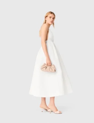 Maxikleid aus Taft mit Schmucksteinen