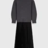 Maxikleid aus zwei Materialien Maxikleid aus zwei Materialien