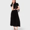 Maxikleid mit Falten und Polokragen Maxikleid mit Falten und Polokragen