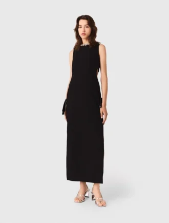 Maxikleid mit Juwelenkragen