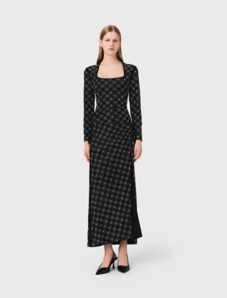 Maxikleid mit Perlen und Strass