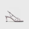 Metallic-Riemchensandalen mit Absatz Metallic-Riemchensandalen mit Absatz