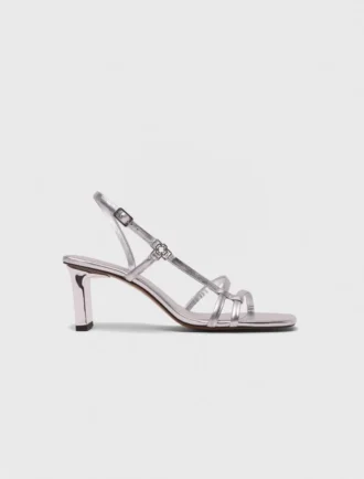 Metallic-Riemchensandalen mit Absatz Metallic-Riemchensandalen mit Absatz
