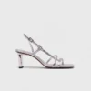Metallic-Riemchensandalen mit Absatz Metallic-Riemchensandalen mit Absatz