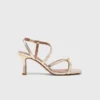 Metallic-Sandalen mit mehreren Riemen