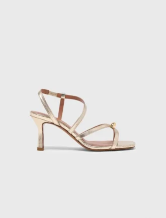 Metallic-Sandalen mit mehreren Riemen