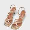 Metallic-Sandalen mit mehreren Riemen