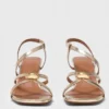Metallic-Sandalen mit mehreren Riemen