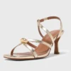Metallic-Sandalen mit mehreren Riemen