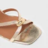 Metallic-Sandalen mit mehreren Riemen