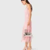 Midi-Kleid aus Häkelstoff mit Strasssteinen Midi-Kleid aus Häkelstoff mit Strasssteinen