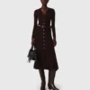 Midi-Strickkleid mit Knöpfen Midi-Strickkleid mit Knöpfen