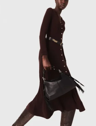 Midi-Strickkleid mit Knöpfen