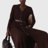 Midi-Strickkleid mit Knöpfen Midi-Strickkleid mit Knöpfen